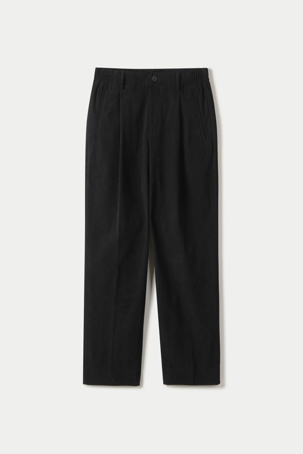 CORDUROY SEMI-WIDE PANTS  (247)_BLACK_0