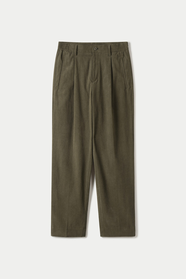 CORDUROY SEMI-WIDE PANTS  (247)_BROWN_0