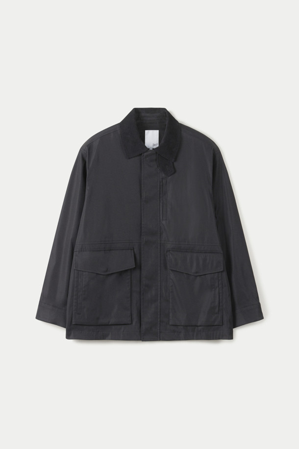 CORDUROY COLLARED WORK JACKET (247)_BLACK_0