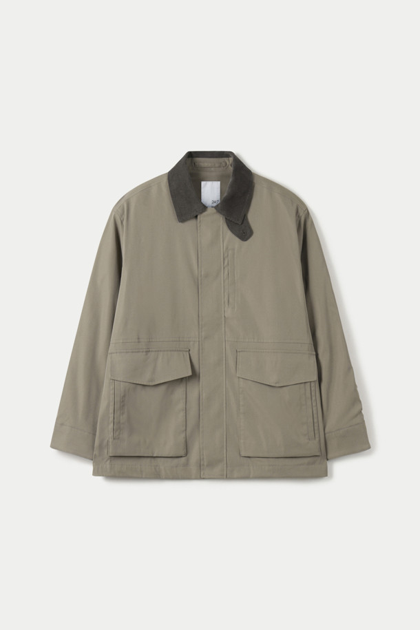 CORDUROY COLLARED WORK JACKET (247)_BROWN_0