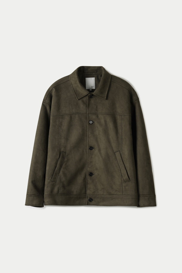 SUEDE CROPPED TRUCKER JACKET (247)_BROWN_0