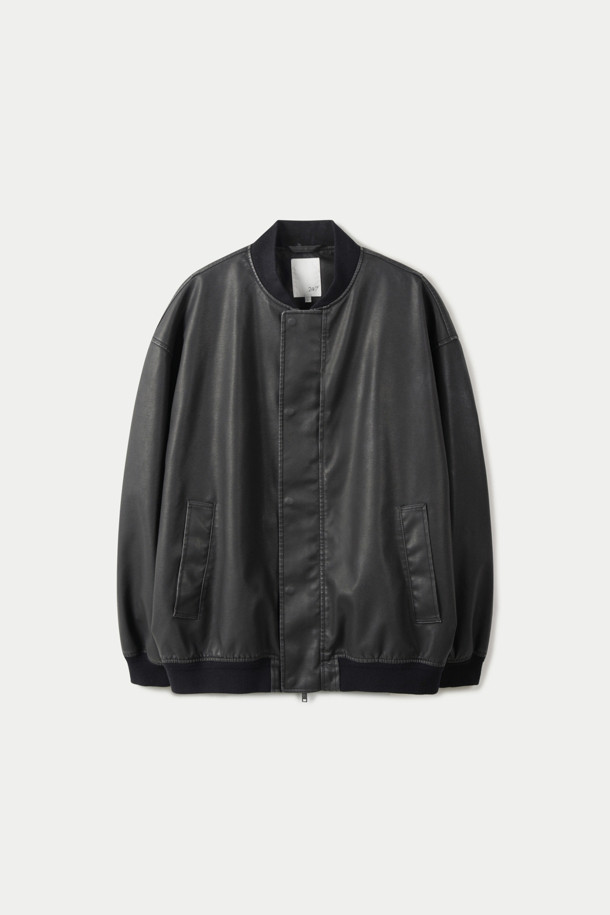 LEATHER MA-1 JACKET (247)_BLACK_0