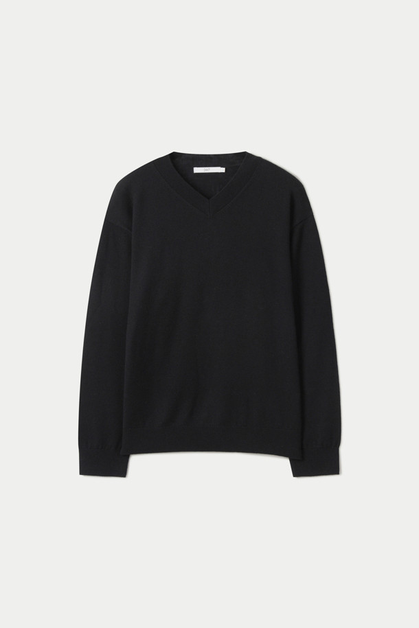 V-NECK 12GG KNIT (247)_BLACK_0