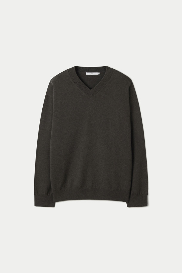 V-NECK 12GG KNIT (247)_BROWN_0
