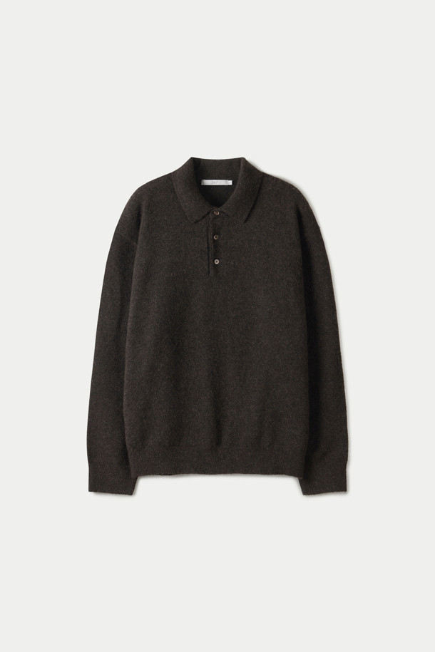 POLO COLLAR MOHAIR KNIT (247)_BROWN_0