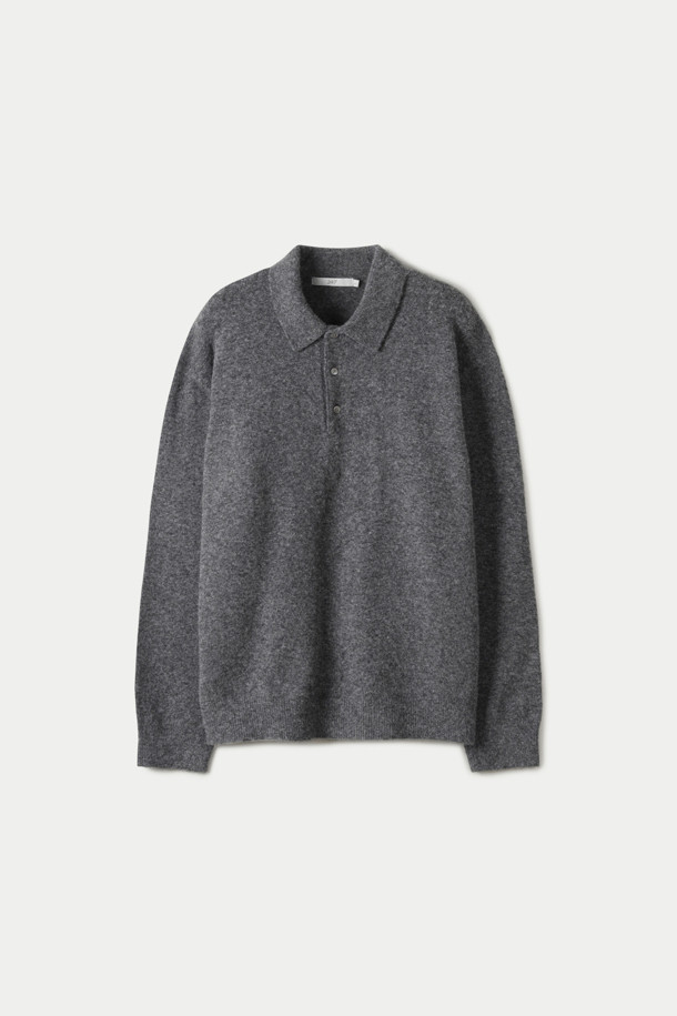 POLO COLLAR MOHAIR KNIT (247)_GREY_0