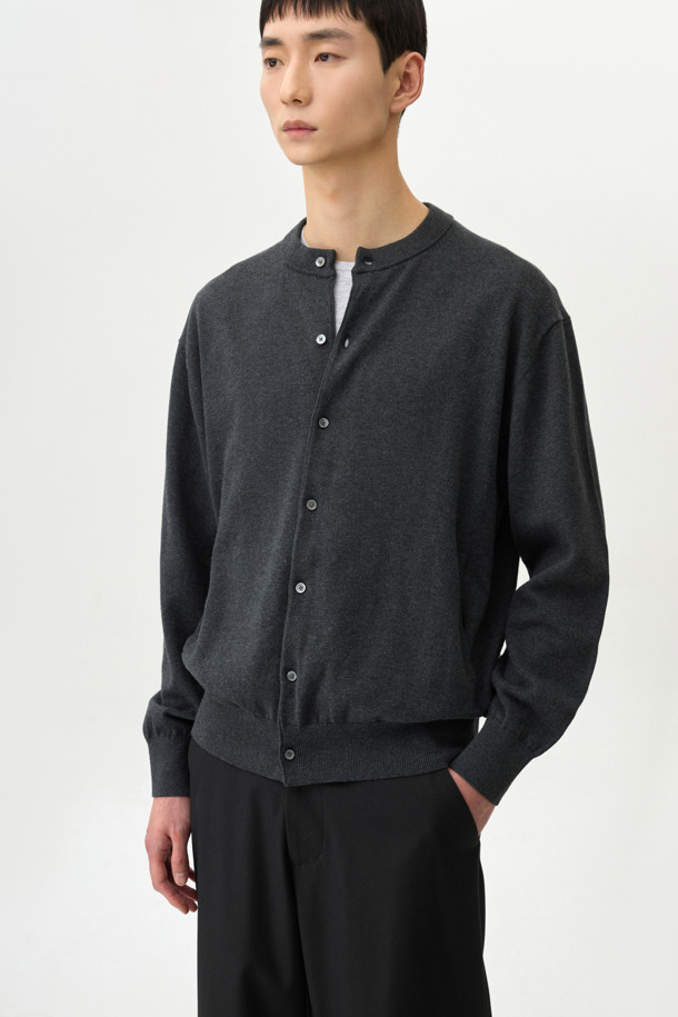 24/7 series - 가디건 - HIGHGAUGE ROUND NECK CARDIGAN (247)