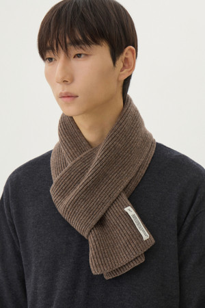 EVERYDAY WOOL CASHMERE MUFFLER (247)_BROWN_1