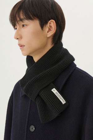 EVERYDAY WOOL CASHMERE MUFFLER (247)_BLACK_2
