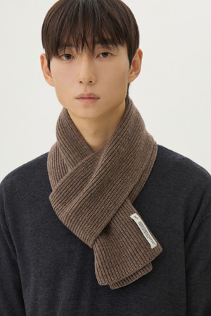 EVERYDAY WOOL CASHMERE MUFFLER (247)_BROWN_2