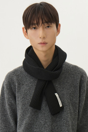 EVERYDAY WOOL CASHMERE MUFFLER (247)_BLACK_3