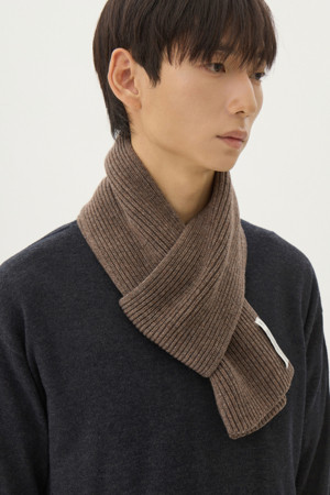 EVERYDAY WOOL CASHMERE MUFFLER (247)_BROWN_3