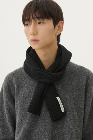 EVERYDAY WOOL CASHMERE MUFFLER (247)_BLACK_4