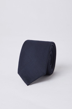 WOOLEN SLIM TIE (D.NAVY)_NAVY_0