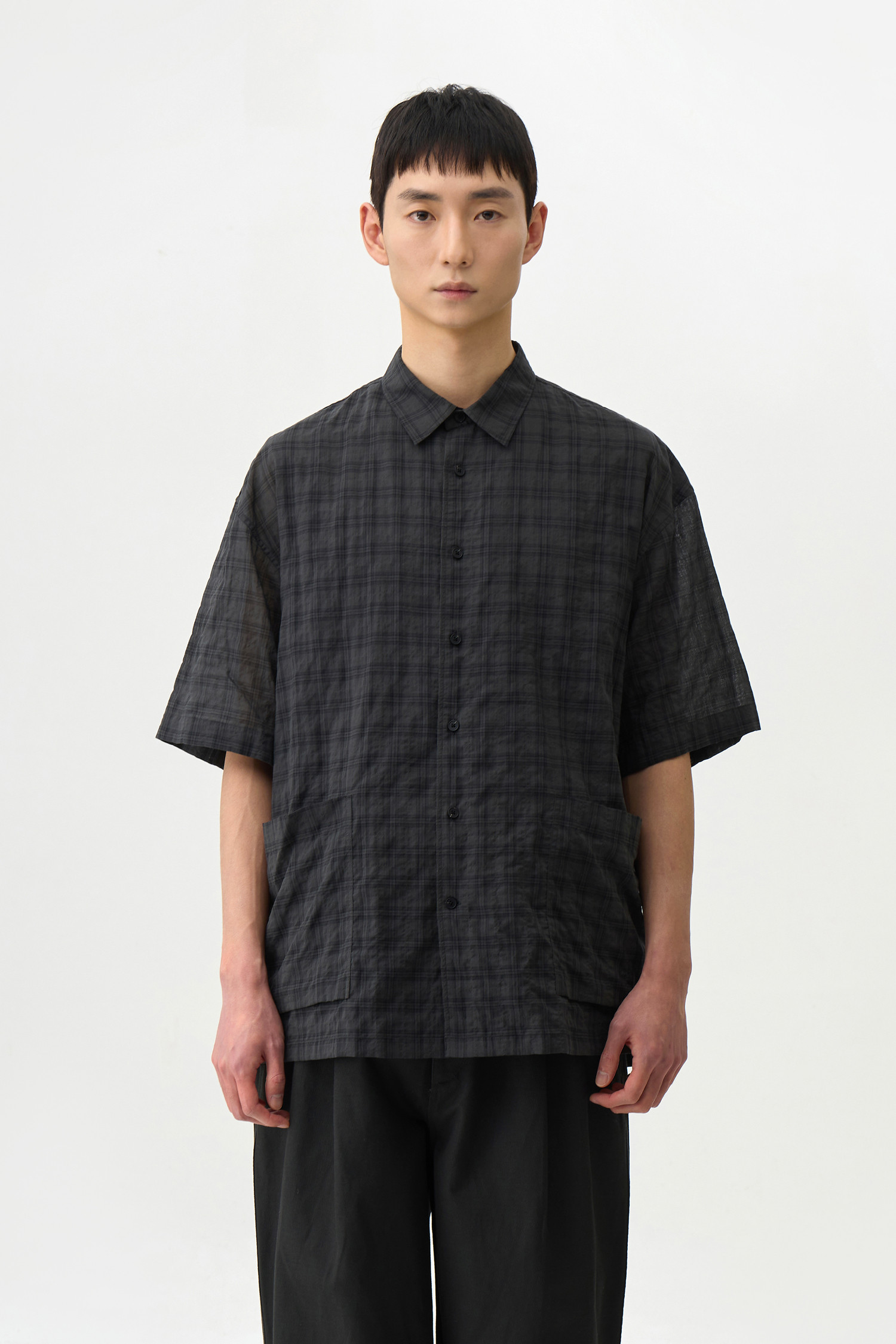 WASHED CHECK PATTERN SHIRTS (247)_24/7 series
