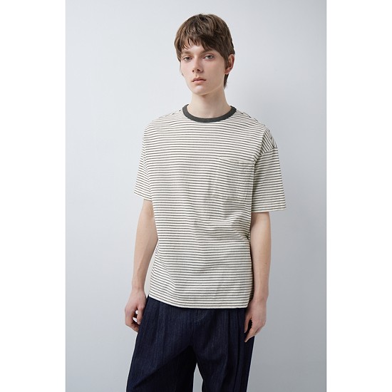 USA COTTON 20's STRIPE TEE (247)