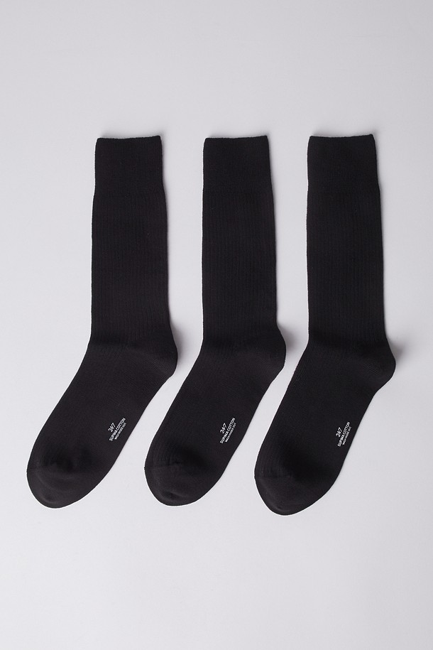 SUPIMA COTTON SOCKS 3PCS (247)_BLACK_0