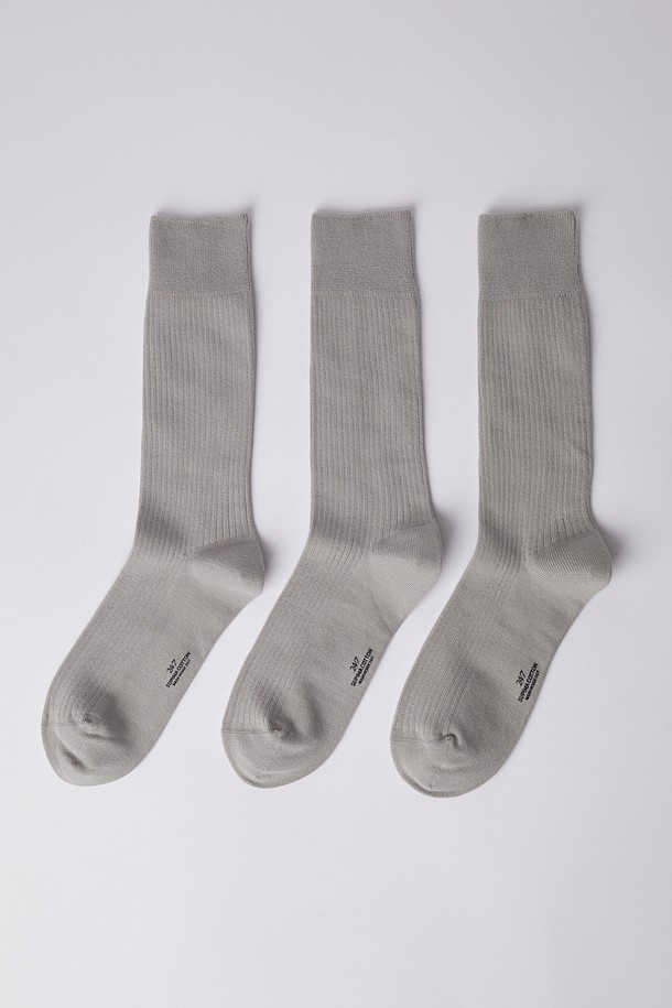 SUPIMA COTTON SOCKS 3PCS (247)_GREY_0