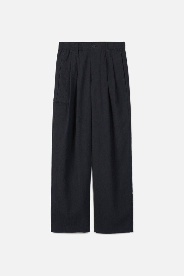 CREASE SEERSUCKER WIDE PANTS (247)_NAVY_0