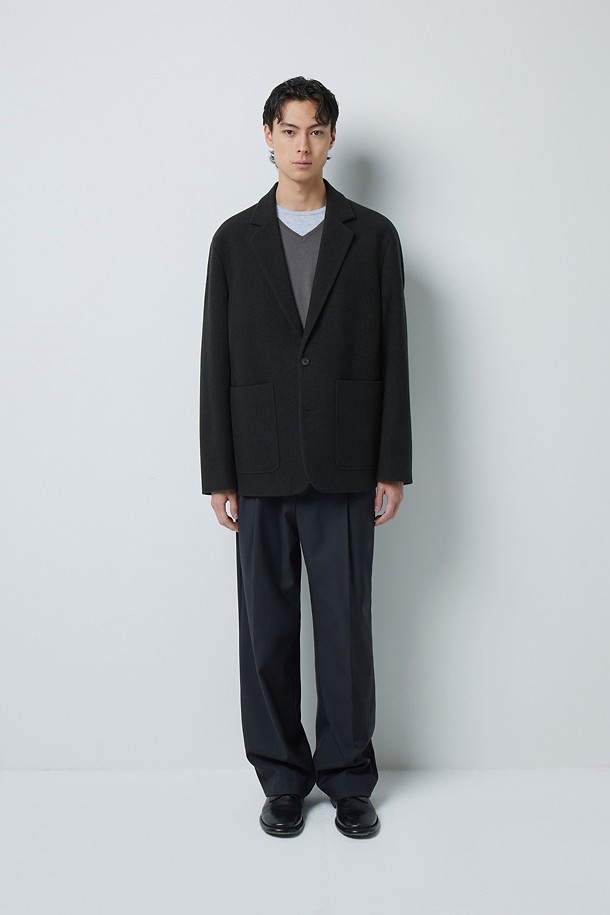 WOOL 헤링본 자켓 (247)_BLACK_1