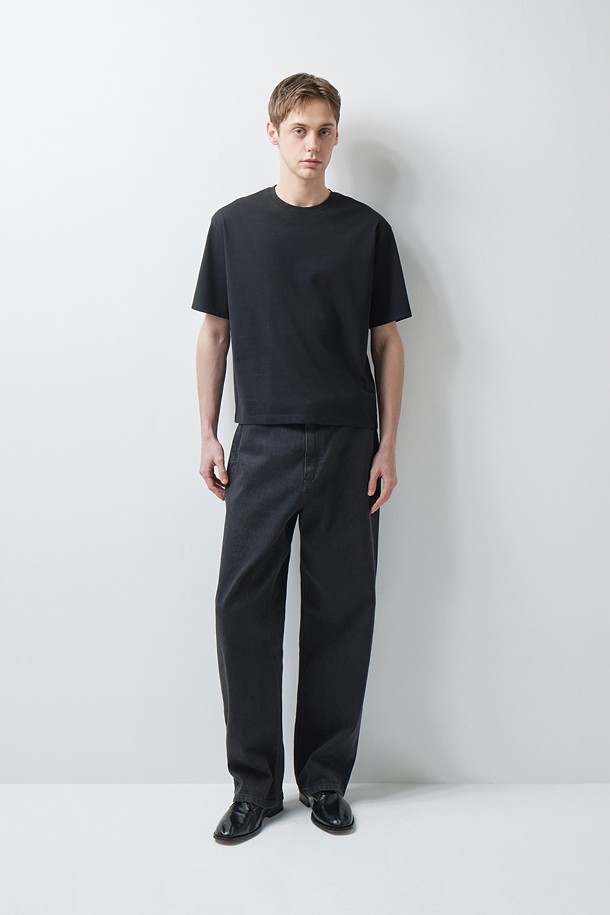 COTTON ASKIN BLENDED CROP TEE (247)_BLACK_1