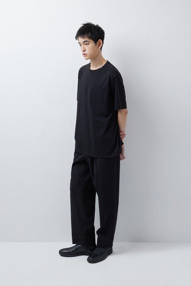 CREASE SEERSUCKER SET-UP PANTS (247)_BLACK_2