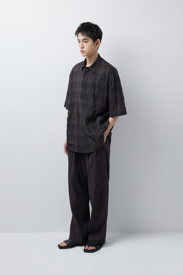 CREASE SEERSUCKER WIDE PANTS (247)_GREY_2