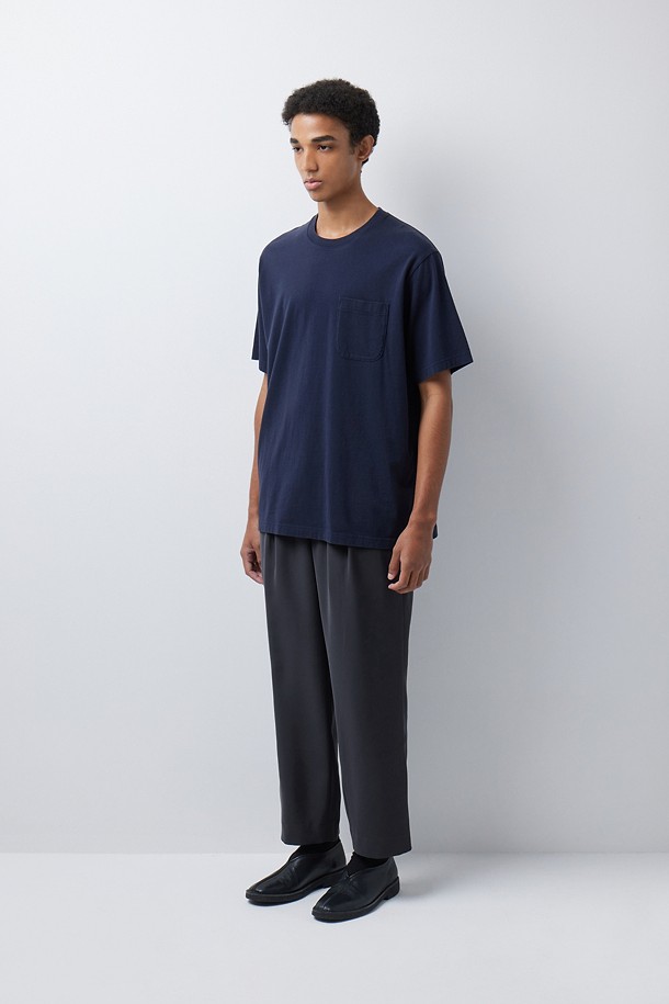 TEIJIN LUNALITE LOOSE TAPERED PANTS (247)_NAVY_2
