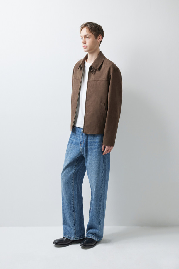 SUEDE CROP JACKET (247)_BROWN_2