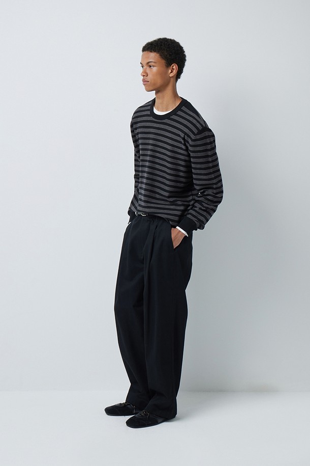 멀티 스트라이프 니트 스웨터 (247)_BLACK_2