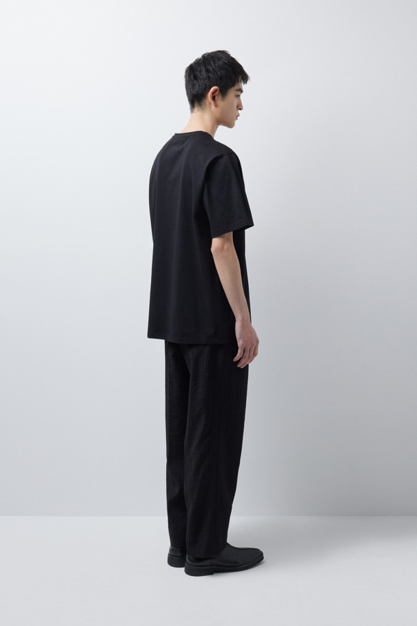 CREASE SEERSUCKER SET-UP PANTS (247)_BLACK_3