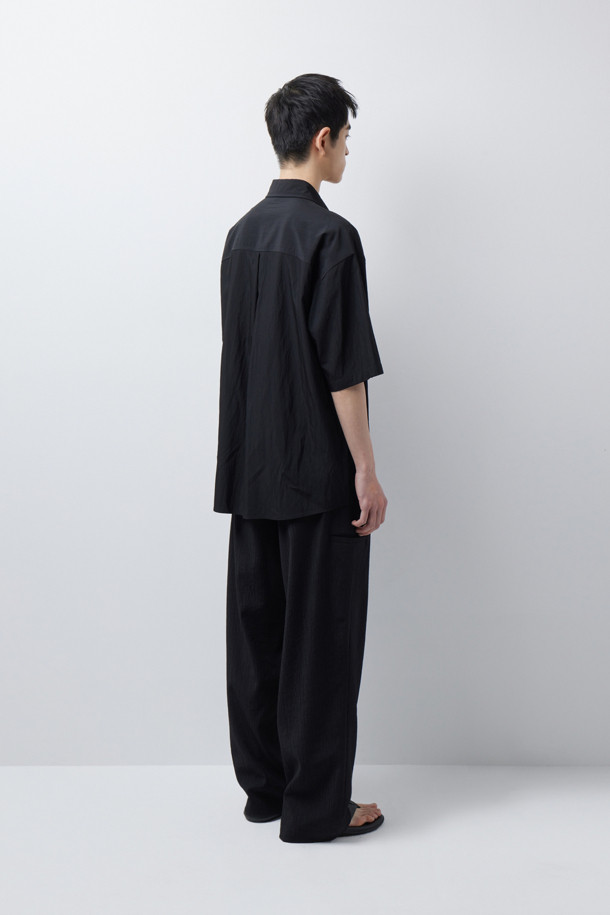 CREASE SEERSUCKER WIDE PANTS (247)_BLACK_3