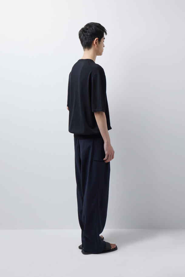 CREASE SEERSUCKER WIDE PANTS (247)_NAVY_3