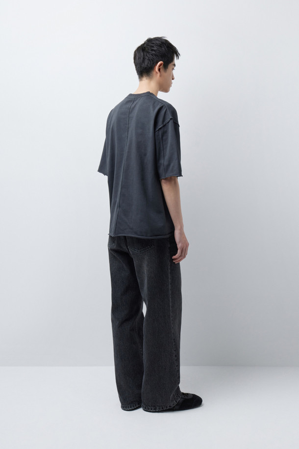 DYED WASHING RAW EDGE T-SHIRTS (247)_GREY_3