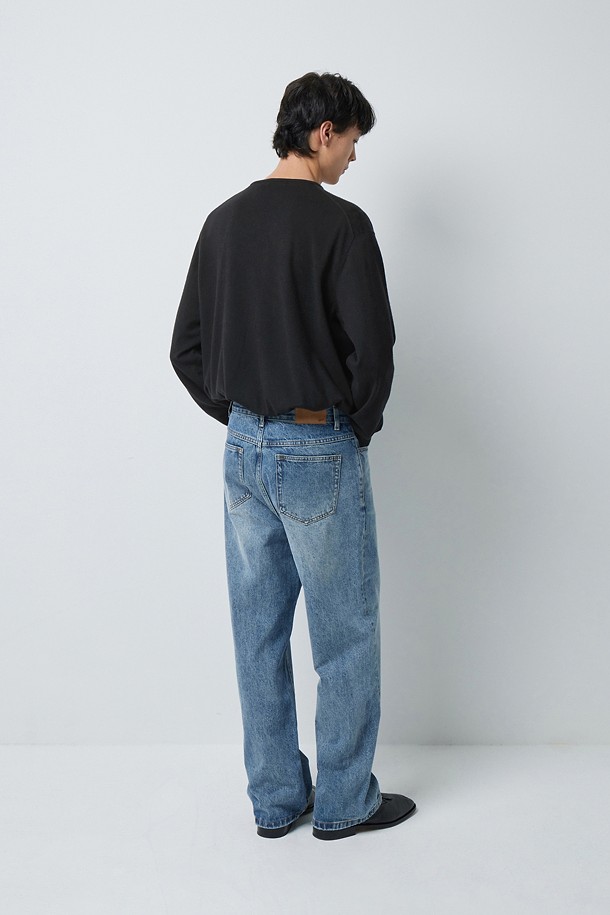 FINE RIBBED 브이넥 12GG 니트 (247)_BLACK_3