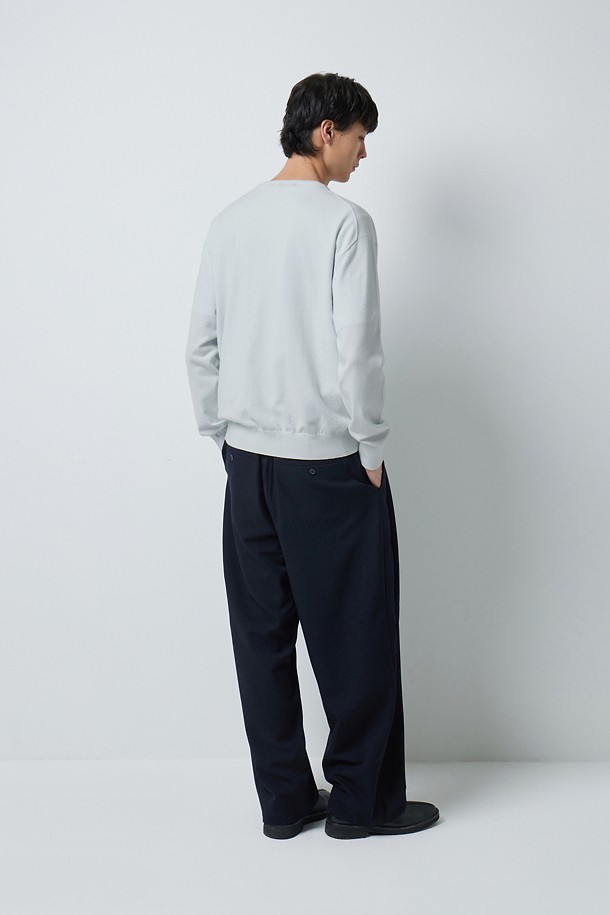 FINE RIBBED 브이넥 12GG 니트 (247)_GREEN_3