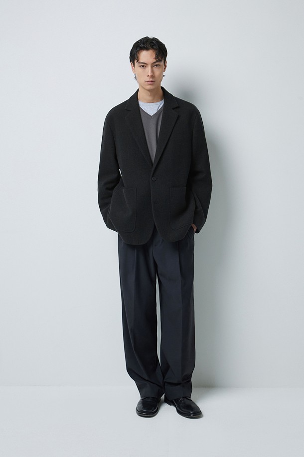 WOOL 헤링본 자켓 (247)_BLACK_4