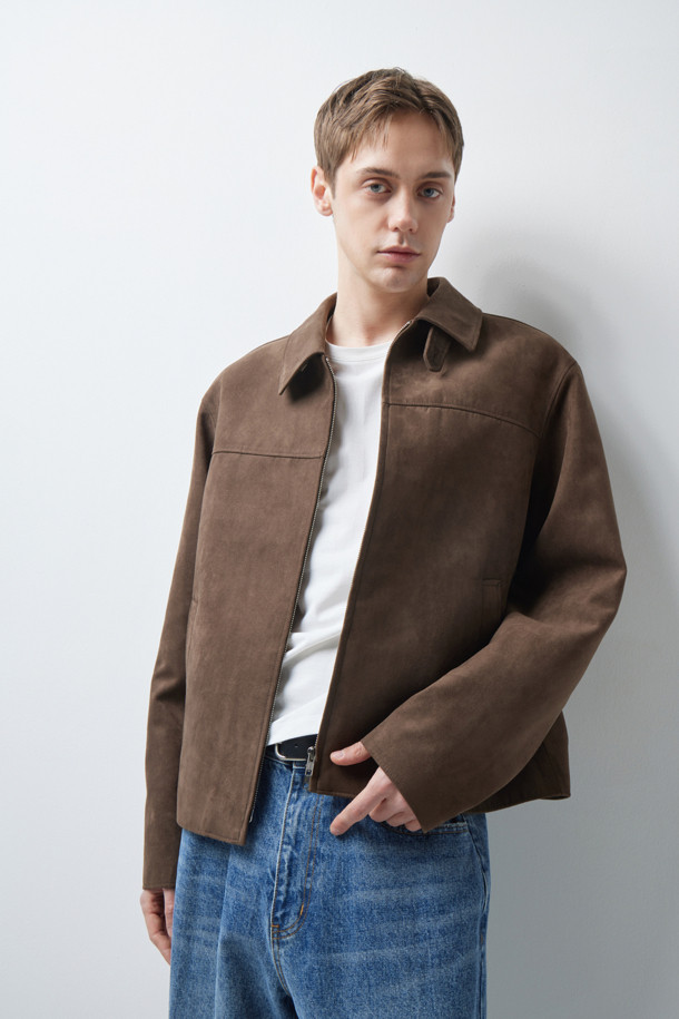 SUEDE CROP JACKET (247)_BROWN_4