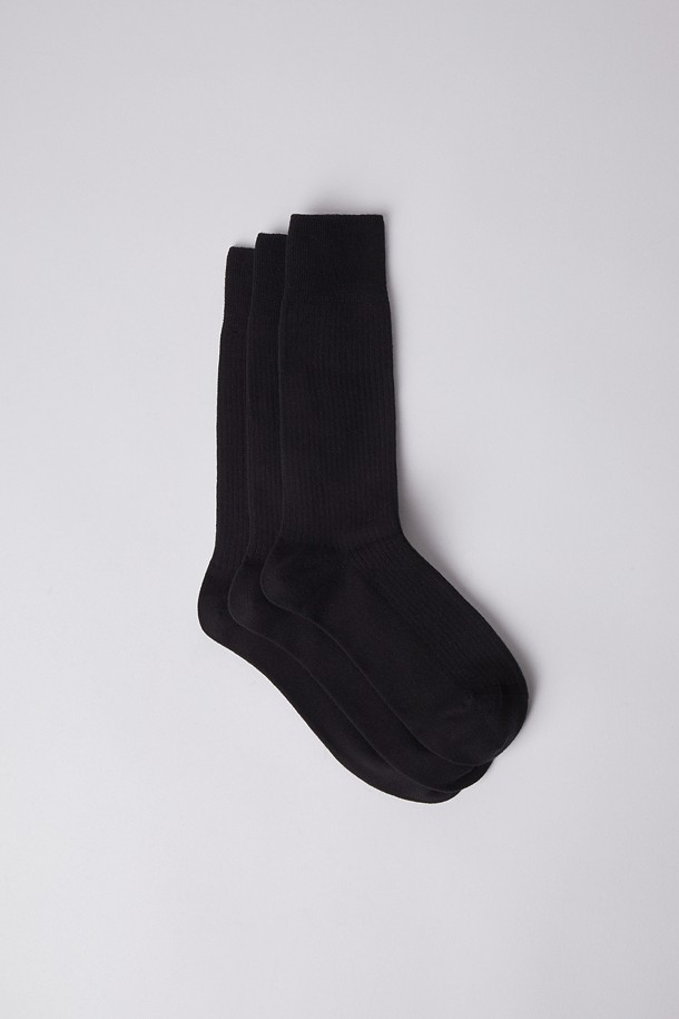 SUPIMA COTTON SOCKS 3PCS (247)_BLACK_1