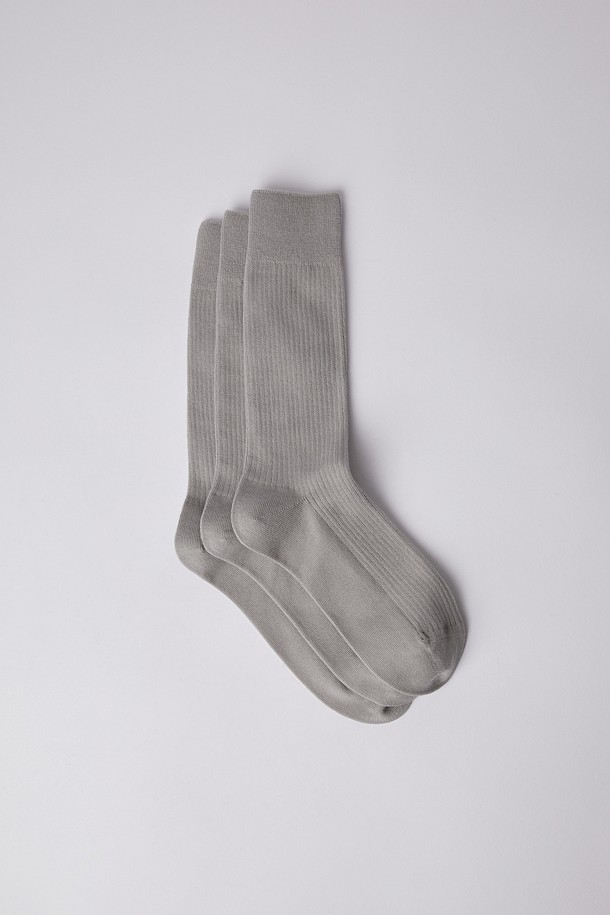 SUPIMA COTTON SOCKS 3PCS (247)_GREY_1