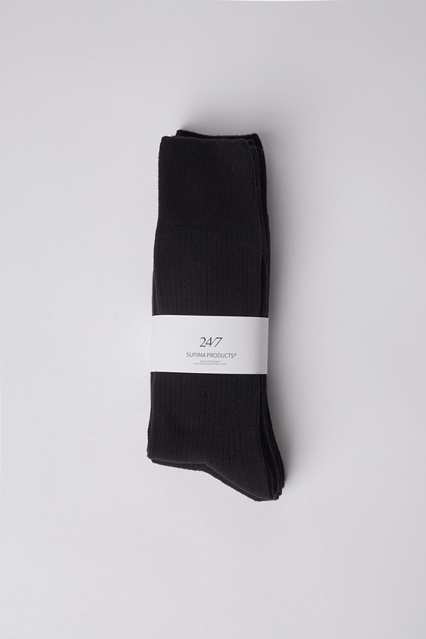 SUPIMA COTTON SOCKS 3PCS (247)_BLACK_4