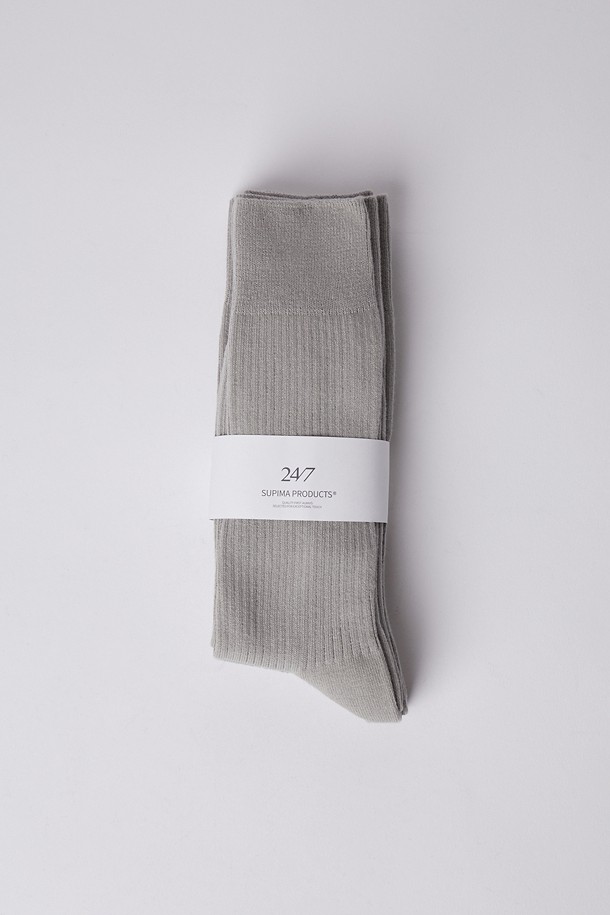 SUPIMA COTTON SOCKS 3PCS (247)_GREY_4