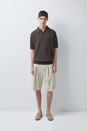 BELTED BERMUDA PANTS (247)_BEIGE_0