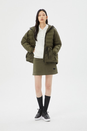 OVER-FIT GOOSE DOWN JACKET (WOMEN)_KHAKI-a
