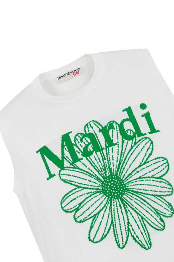 단독] MARDI FLOWER SLEEVELESS KNIT TOP_Mardi Mercredi Actif