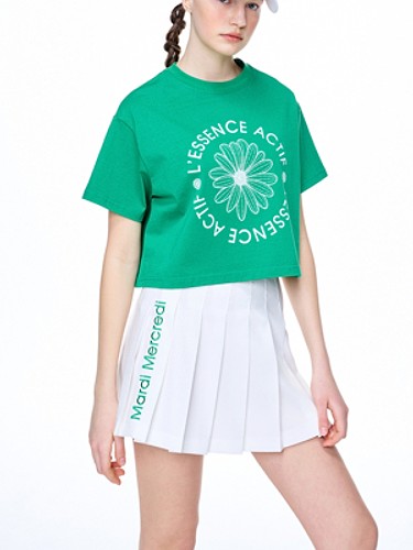 [단독] Mardi Mercredi Actif PLEATS MINI SKIRT LOGO NEEDLEWORK -a