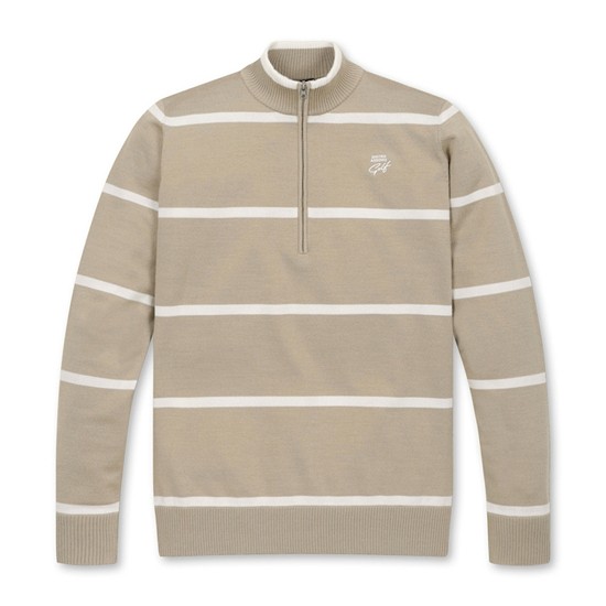 [UAG] WOMENS PLATING BODER HALF ZIP KNIT