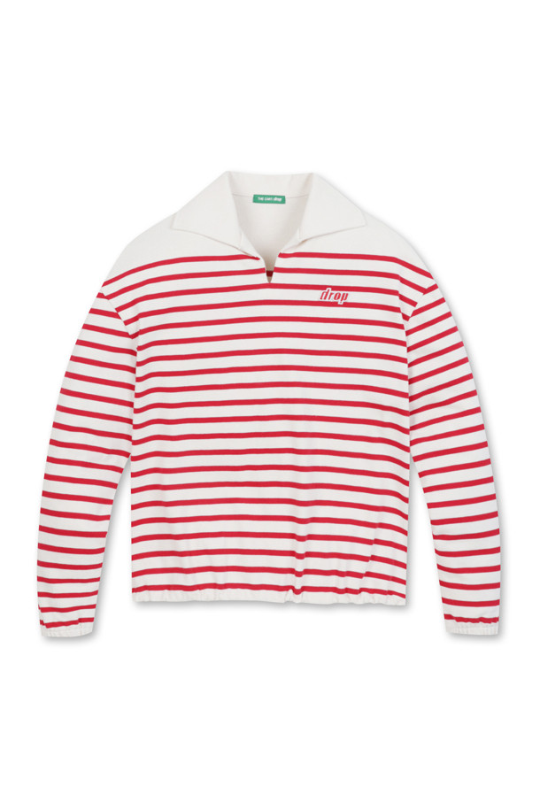 THE CART/DROP -  - STRIPE OPEN COLLAR T-SHIRTS (WOMEN)