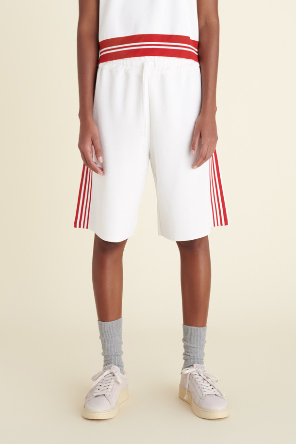 AUTRY -  - AUTRY W SHORTS IN WHITE COTTON STRIPE