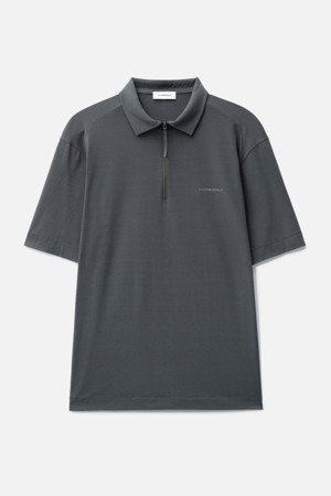 HYPEGOLF x PAF HALF ZIP-UP POLO T-SHIRTS_GREY-a